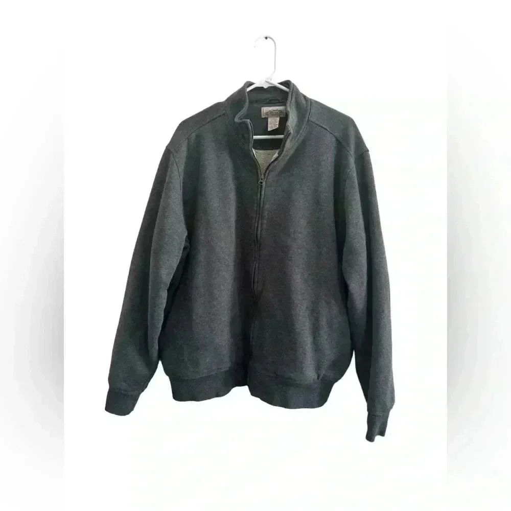 L.L. Bean Katahdin Iron Works Sherpa Lined Full Zip Sweatshirt